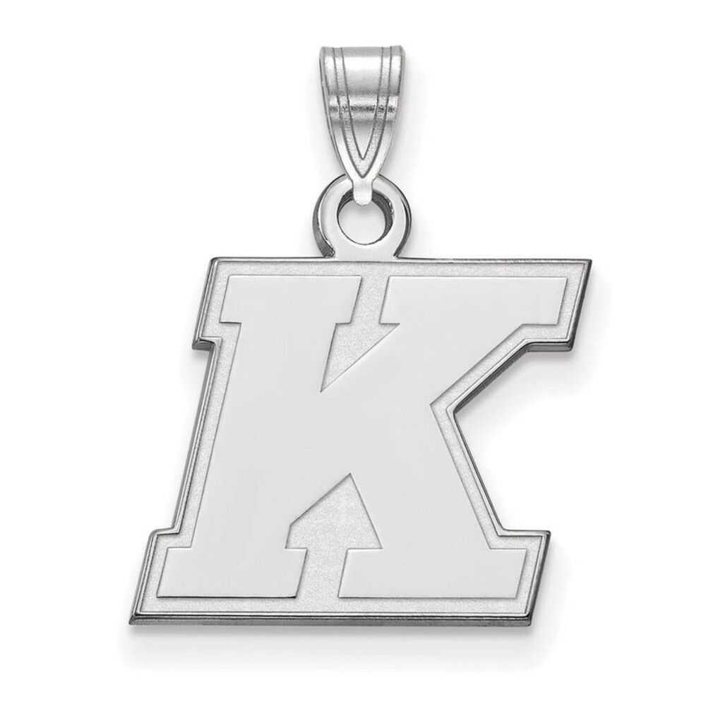 10k White Gold Kent State Small Pendant